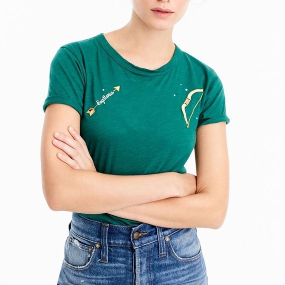 J. Crew Tops - JCREW Sagittarius ♐️ Zodiak Green T-shirt